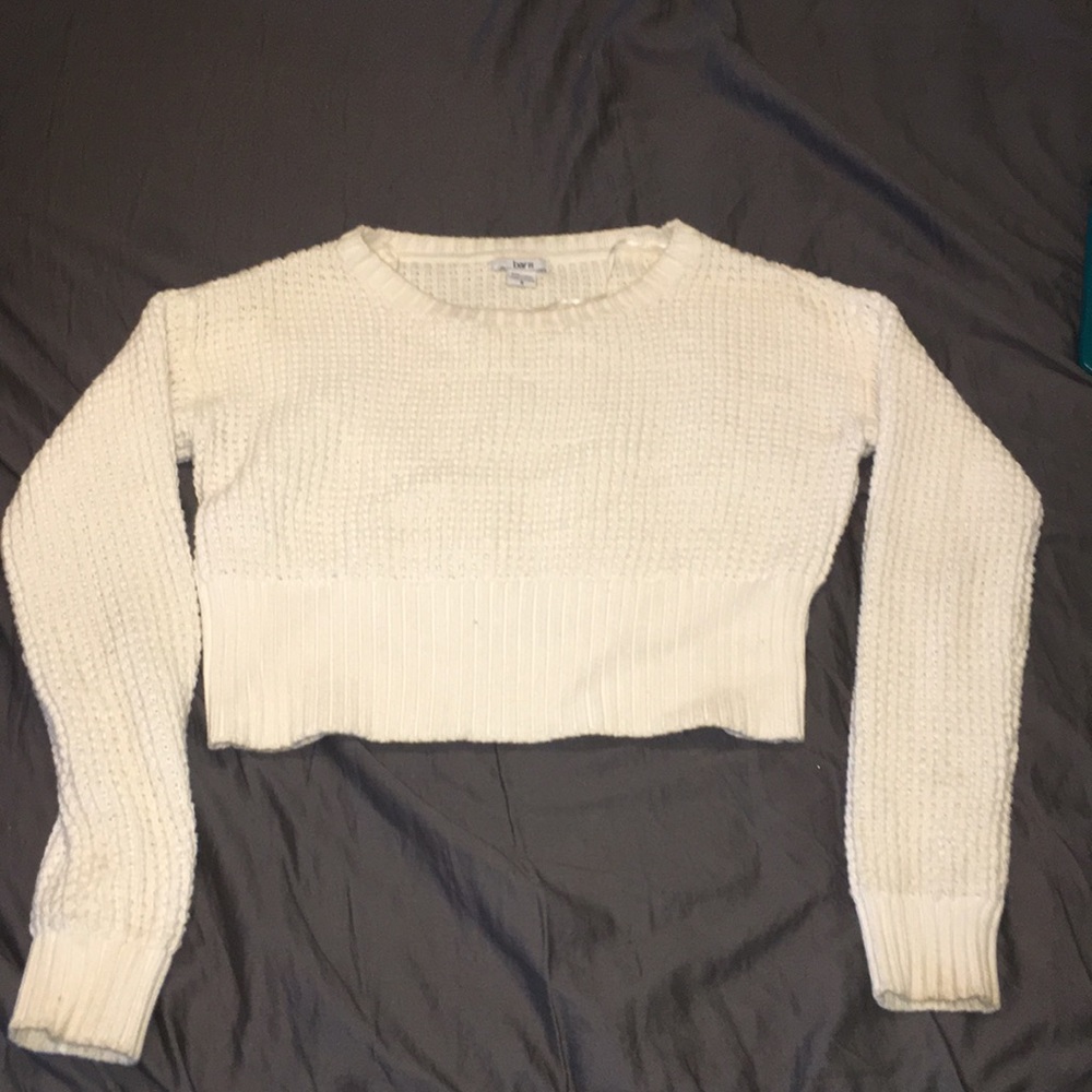 White cropped sweater